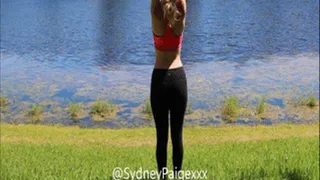 Sydney Paige does her morning Outdoor yoga