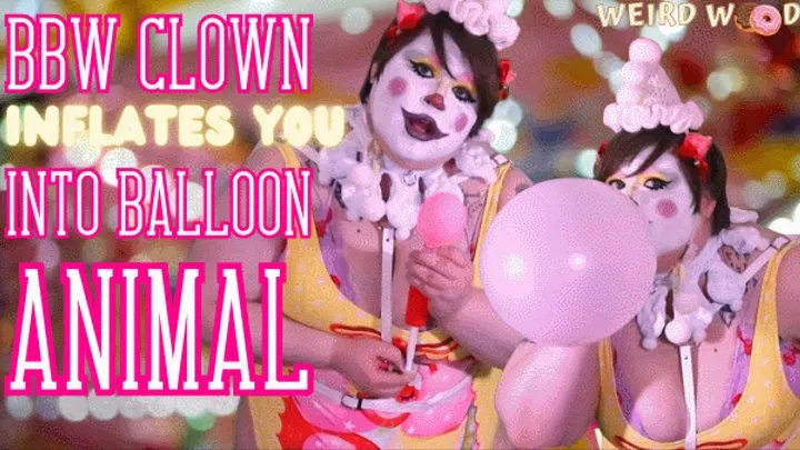 BBW Clown Domme Inflates You Into Balloon Sideshow