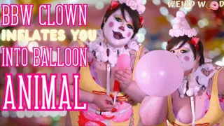 BBW Clown Domme Inflates You Into Balloon Sideshow