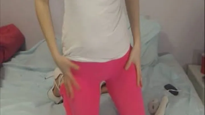 Sexy Hot Pink Leggings Cum