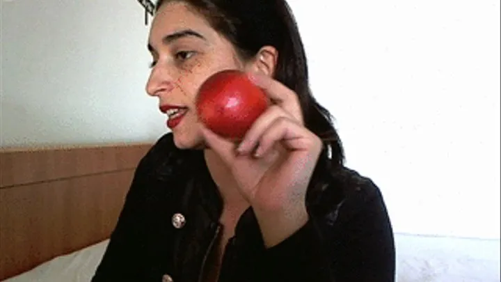 Mistress Roberta - Eating red apple mute-pov