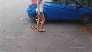 Sneakergirl Crushes a Toy-Truck with Red Heels
