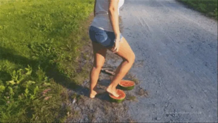 Sneakergirl Crushing a Water Melon