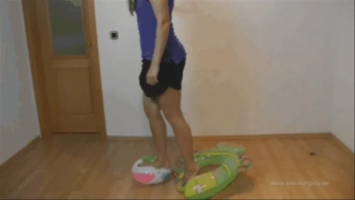 Sneakergirl Testing 2 Inflatable Objects