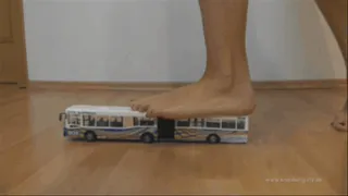 Sneakergirl Crushes Toy-Bus with Ballerinas