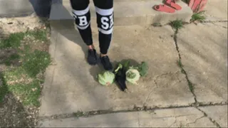 Sneaker-Girl Celia - Crushing Some Vegetables