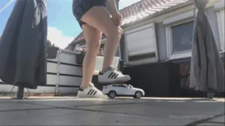 Sneaker-Girl Alexandra - Crushing RC Car with Adidas Shoes