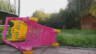 Sneaker-Girl Sarah - Crushing a Shopping Trolley