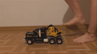 Sneaker-Girl Gylvana Crushes a Lego Toy Truck