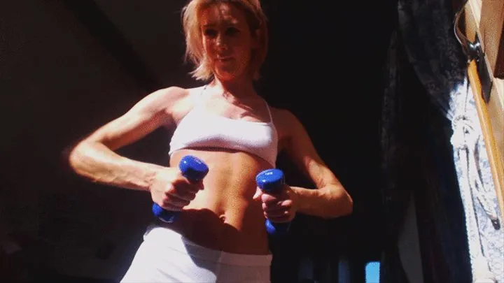 Arms workout in white