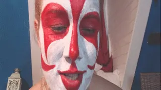 Suck the red dildo with my freaky makeup