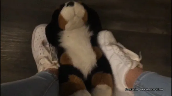a soft toy must suffer under Carina's dirty used Nike Airforce one