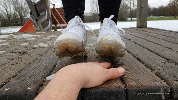 hard Hand and Finger trampling with Sandy in brutal sweet Nike Vapormax