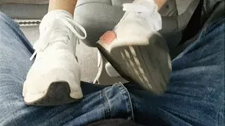 hard ballbusting and ballstomping with Gatita and happy in her sweet verry used Adidas nmd R1
