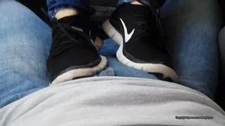 cock trampling with cute nike free and happy end over her sweet feet