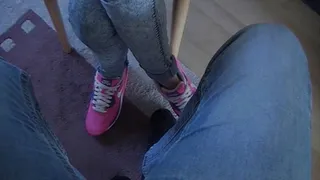 footsie under the table in Nike Airmax