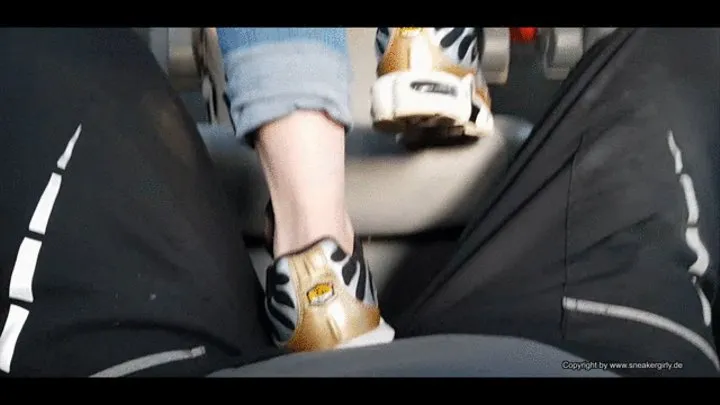 nice cock trample with Nike TN and happy end over her shoes