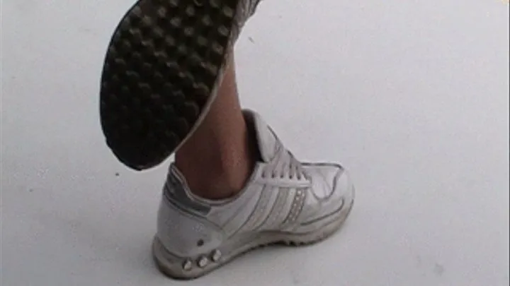 hard cock trampling with Adidas L.A Trainers