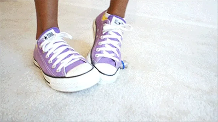 Adorable Zuri Crushes Plastic Bottles in Converse Sneakers (HD720p )