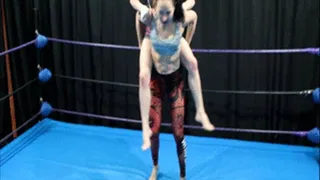 Female wrestler lifts her girlfriend