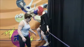 Titania the Powerlifter lifts a girl in a dress