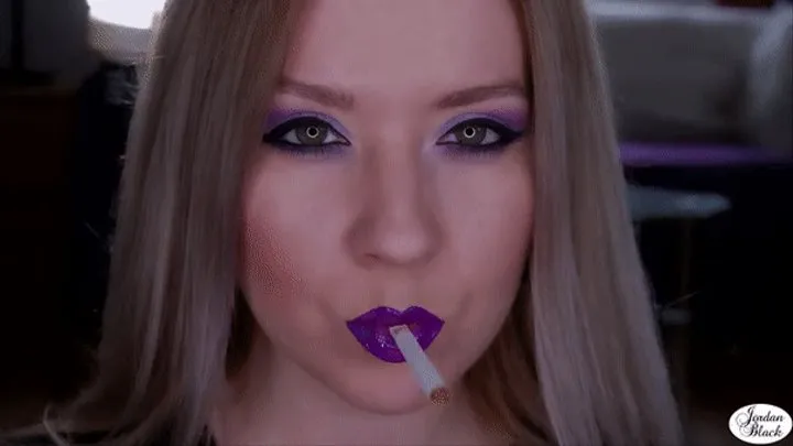 My shiny purple lips on an Eve