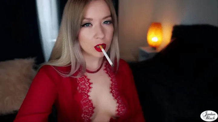 Flirtatious sexy smoker