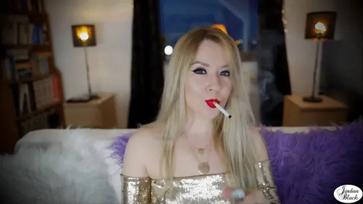 Goddess Jordan smoking 2 Reds