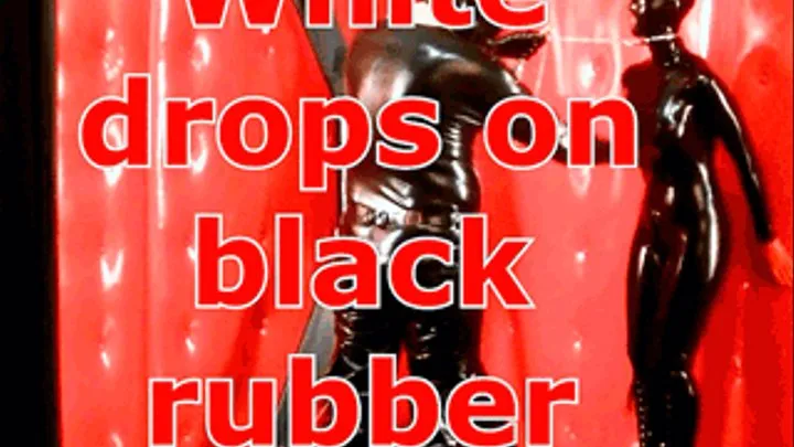 White drops on black rubber