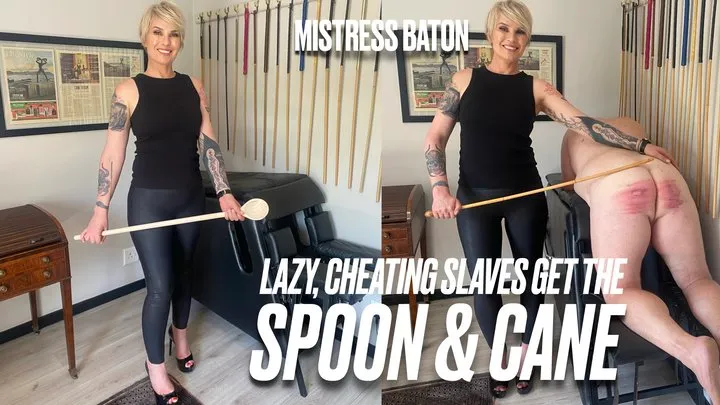 Lazy Cheating Slaves Get The Spoon And Cane HD