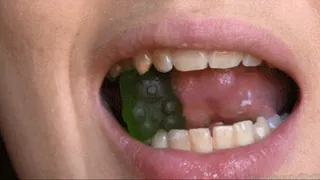 Giantess vore - Biting gummy bears with my sharp teeth (vore gummy bear biting and teeth close-up)