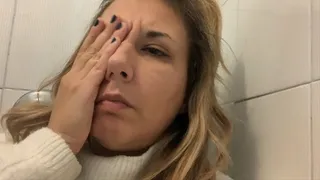 YAWNING IN THE BATHROOM