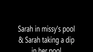 Sarah takes a dip in Missys pool