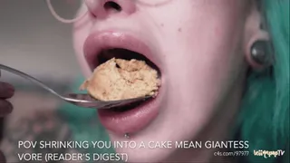 POV Shrinking You into a CAKE Mean Giantess Vore (Reader's Digest)