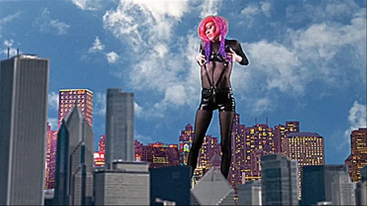 cute raver turns giantess smashes the city