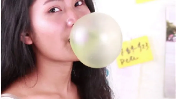 Teen Classmate Chews Gum and Blows Bubbles