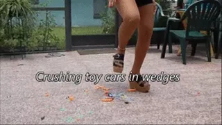 Crushing toy cars in wedges