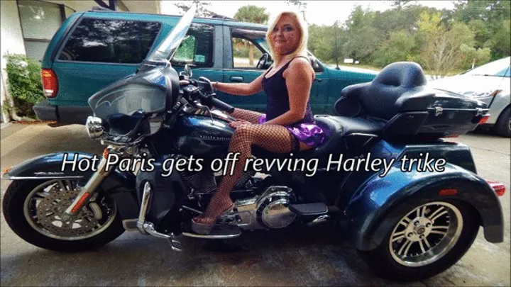 Hot Paris gets off revving HD trike