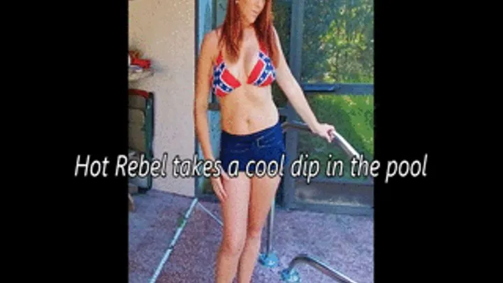 Hot Rebel takes cool dip in pool