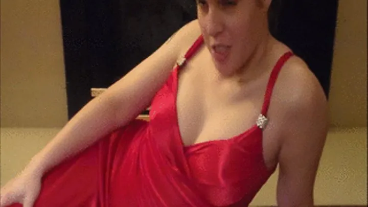 Stripping Out Of Silk Dress and Masturbating