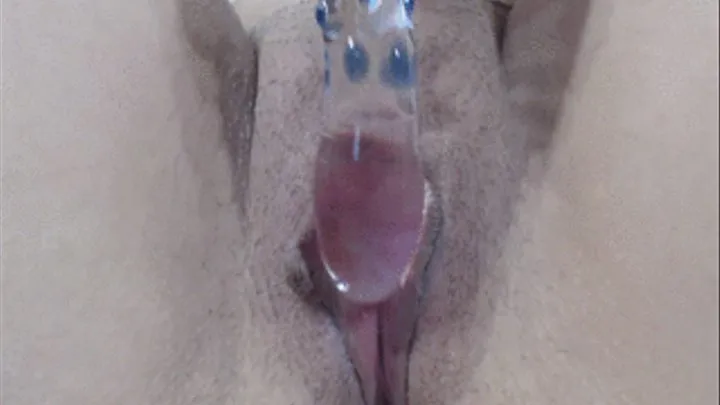 Close Up Glass Dildo Masturbation