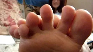 Coed Lara Soles In Your Face!