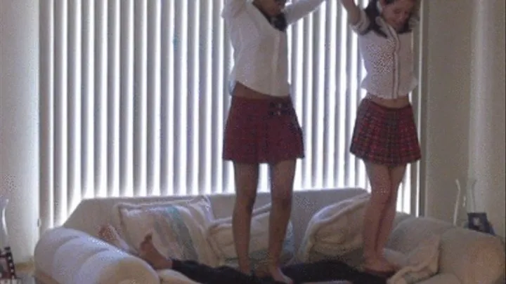 Asian & Black Schoolgirls Trample Me