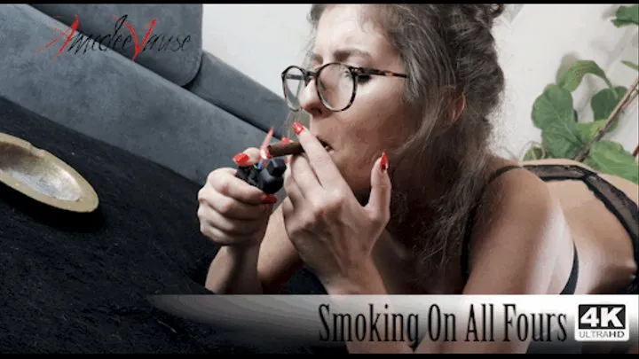 Smoking On All Fours (4K- ) - POV Smoking Fetish Show!