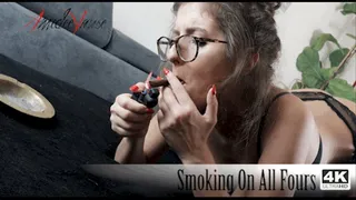 Smoking On All Fours (4K- ) - POV Smoking Fetish Show!