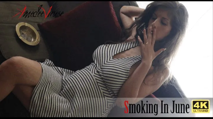 Smoking In June - Summer Smoking Fetish Show with Big Boobs Flashing!