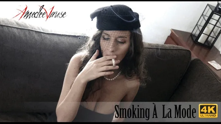 Smoking À La Mode (4K- ) - Dark & Elegant, Papirosa Cigarette Smoking Show!