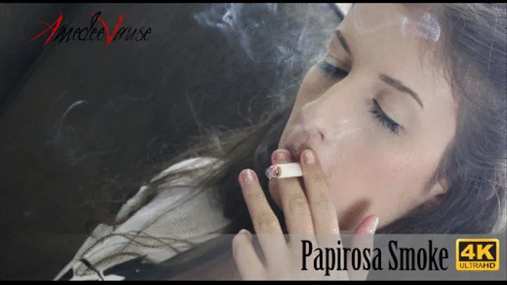 Papirosa Smoke - Classic Smoking Video with hairy pussy flashing and Smoke Play!