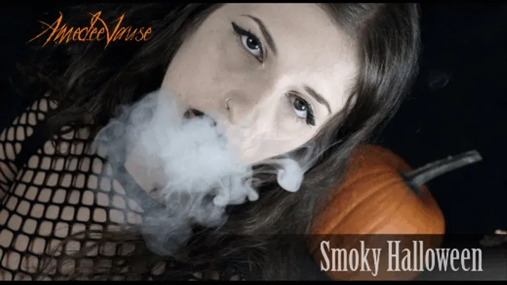 Smoky Halloween (4K- ) - Smoking Hot Evil Witch Smokes a Black Cigarette!