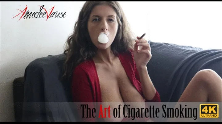 The Art of Cigarette Smoking - Fetish Art Smoking Clip with Big Natural Boobs Flashing!